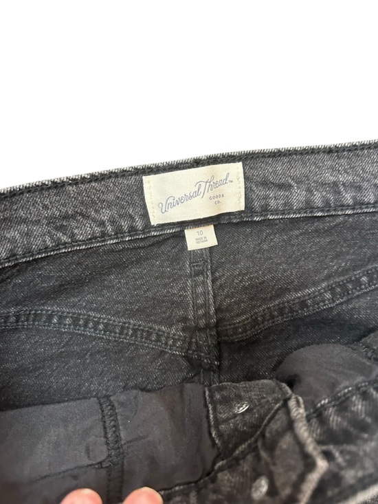 Universal Thread Black Snap-Front Denim Skirt size 10 New - Picture 4 of 6